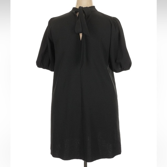 Zara Bloggers Favorite Black Puff Sleeve Tie Neck Dress Night Out Plus Size XXL - Picture 5 of 7